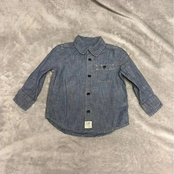 baby GAP - long sleeve button down denim style shirt. Size 2 years - Picture 1 of 4